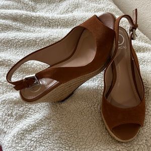 Brown suede wedges size 6.